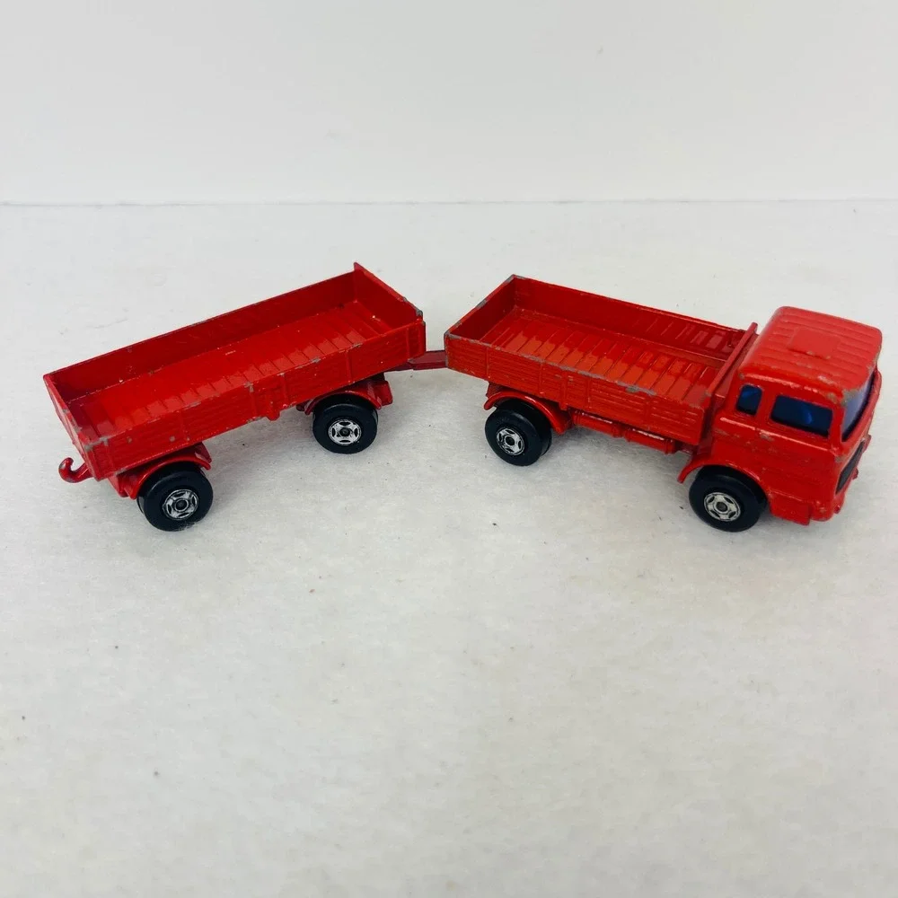 Vintage 1978 Matchbox Lesney Red Mercedes Truck and Trailer Made in England